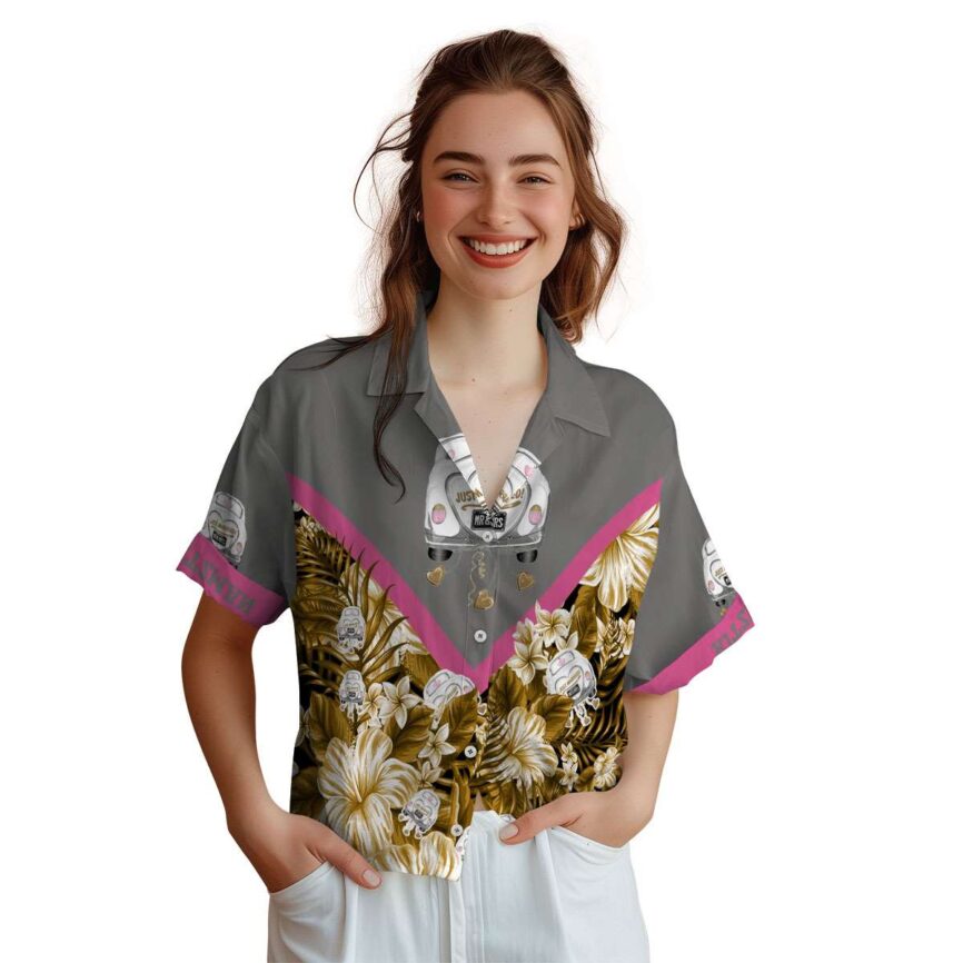 Customized Wedding Bold Floral Number Hawaiian Shirt Top rated