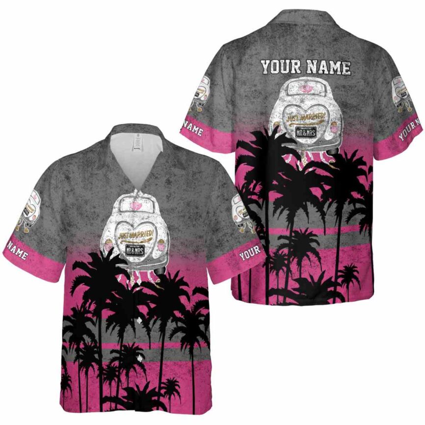 Customized Wedding Sunset Gradient Hawaiian Shirt Premium grade