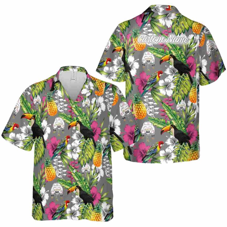 Customized Wedding Toucan Bird Hawaiian Shirt Premium grade