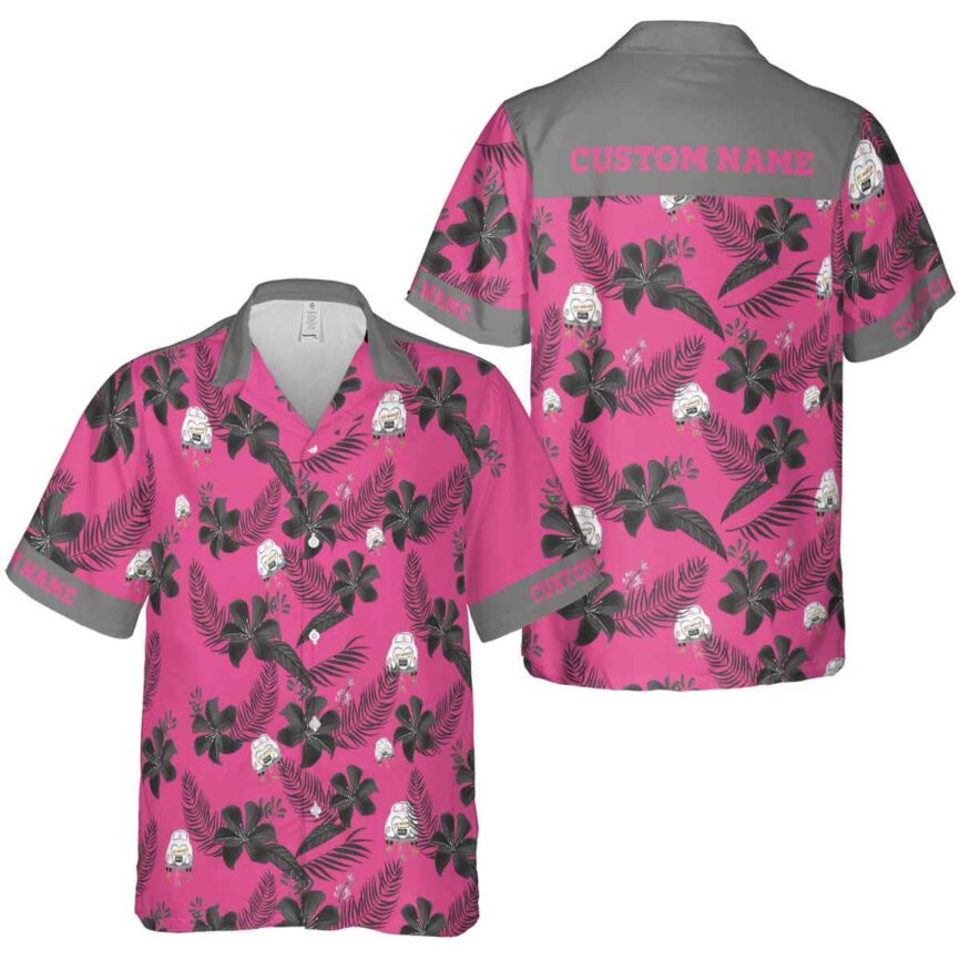 Customized Wedding Tropical Flower Hawaiian Shirt Premium grade