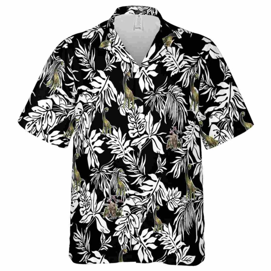 Dinosaur Bold Foliage Hawaiian Shirt Fashion forward