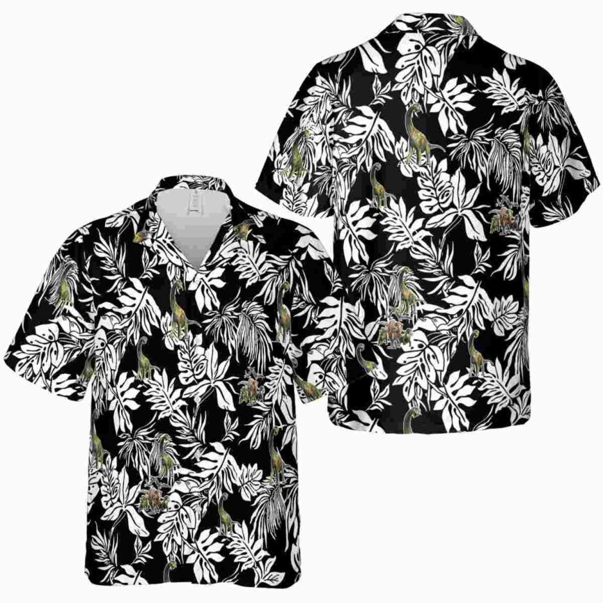 Dinosaur Bold Foliage Hawaiian Shirt Premium grade