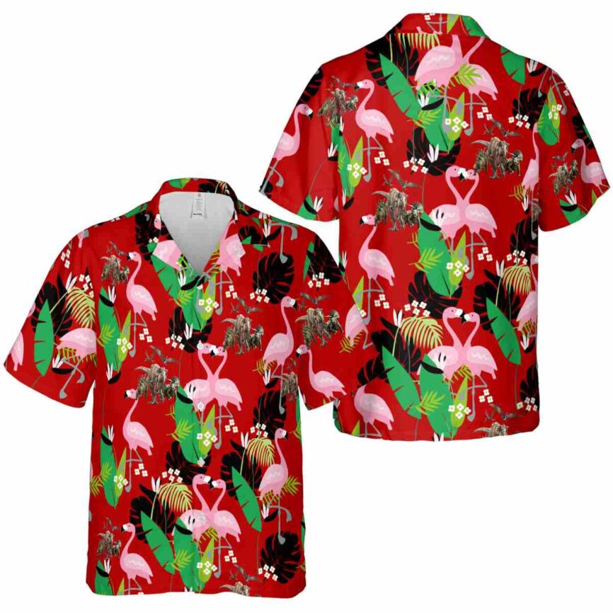 Dinosaur Flamingo Leaf Hawaiian Shirt Premium grade