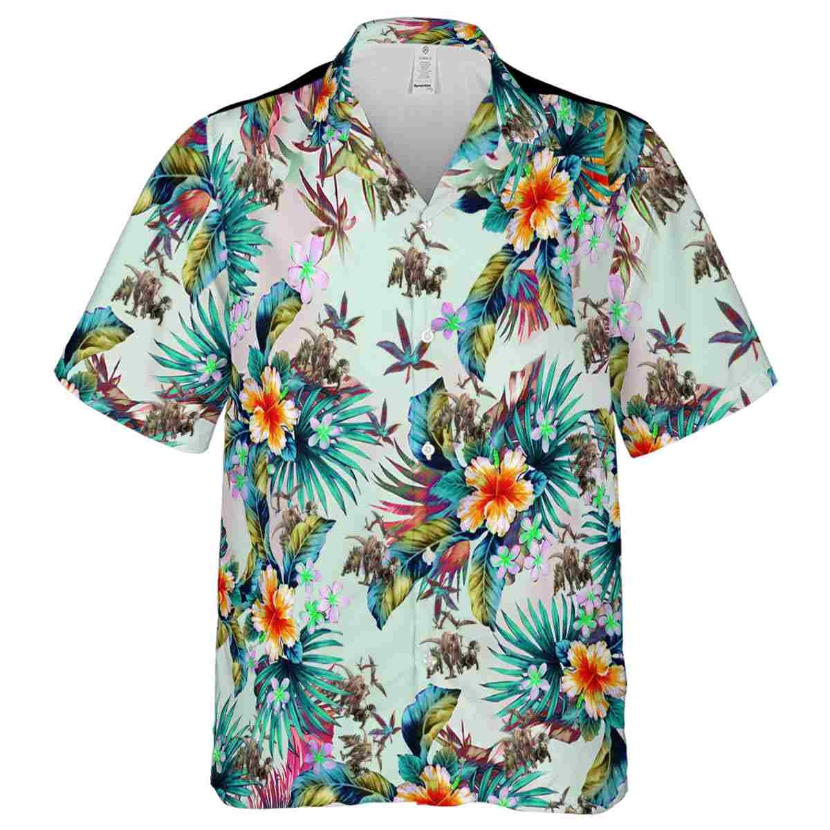 Dinosaur Floral Burst Hawaiian Shirt Fashion forward Dinosaur Floral Burst Hawaiian Shirt Fashion forward