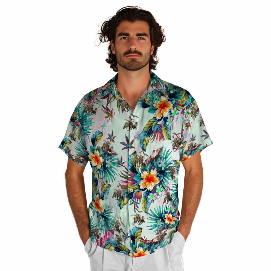 Dinosaur Floral Burst Hawaiian Shirt New Arrival