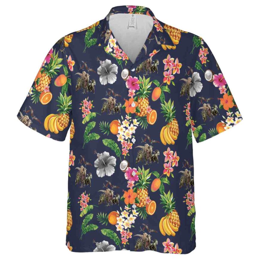 Dinosaur Fruit Pattern Hawaiian Shirt Fashion forward