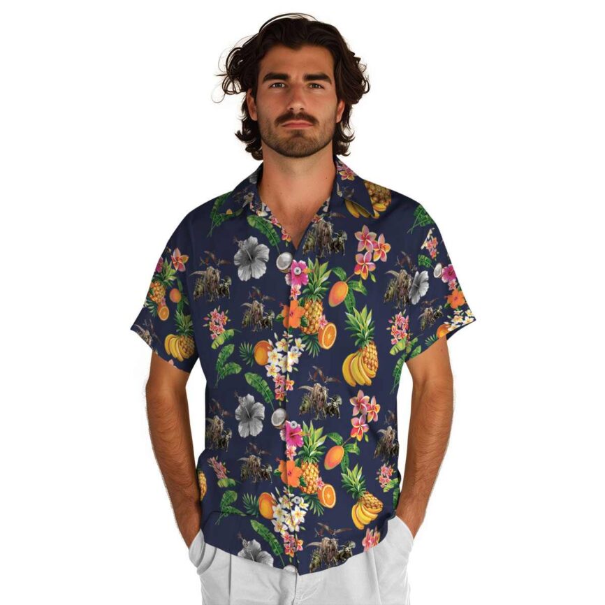 Dinosaur Fruit Pattern Hawaiian Shirt New Arrival