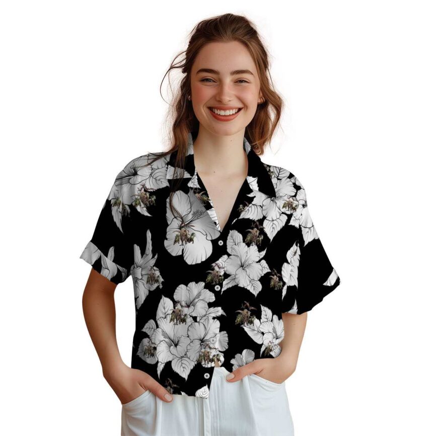 Dinosaur Hibiscus Flower Hawaiian Shirt Top rated