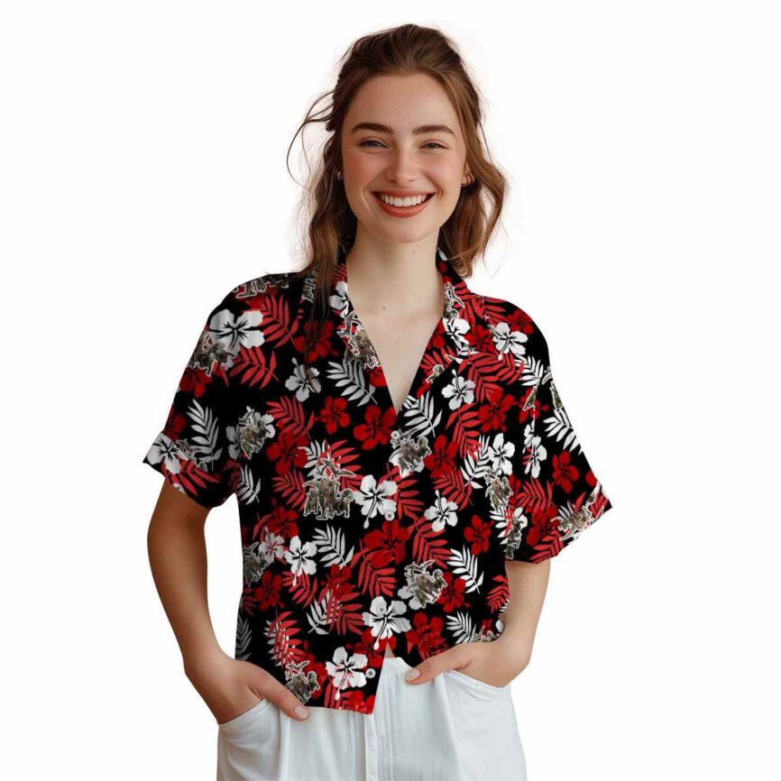 Dinosaur Leafy Hibiscus Hawaiian Shirt Top rated