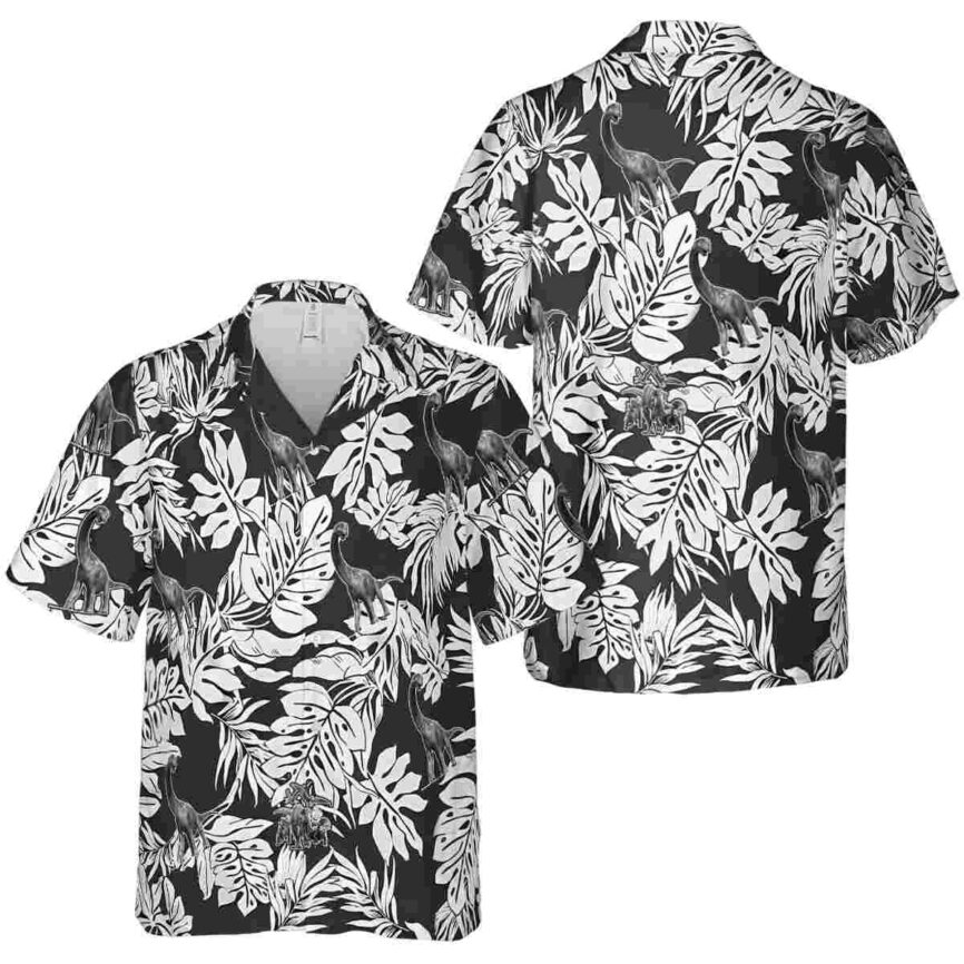 Dinosaur Monstera Foliage Hawaiian Shirt Premium grade