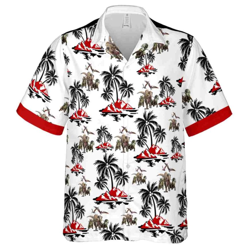 Dinosaur Palm Island Graphic Hawaiian Shirt Fashion forward