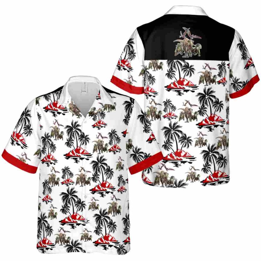 Dinosaur Palm Island Graphic Hawaiian Shirt Premium grade