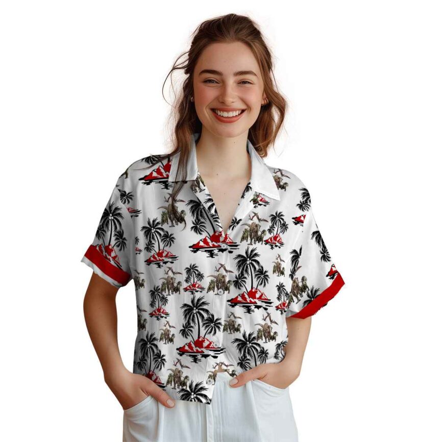 Dinosaur Palm Island Graphic Hawaiian Shirt Top rated