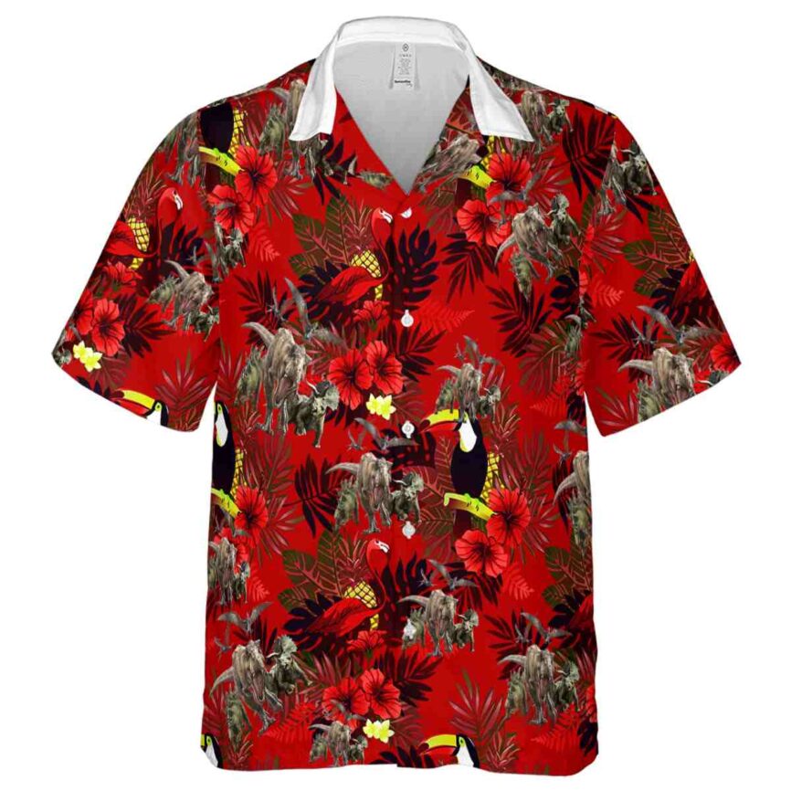 Dinosaur Tropical Bird Hawaiian Shirt Fashion forward