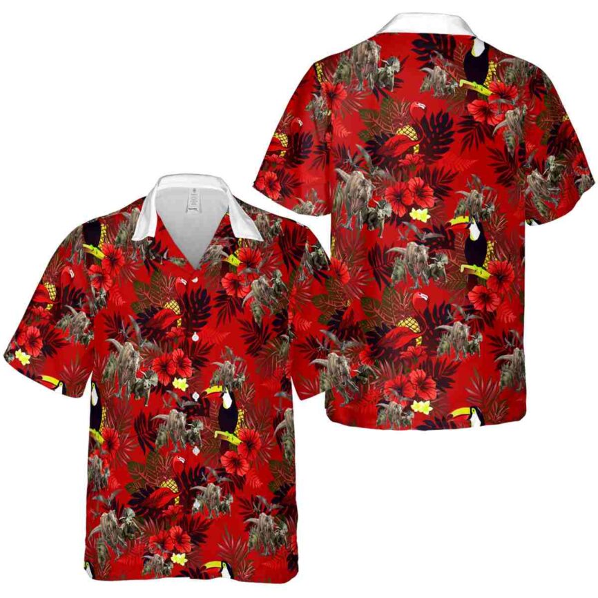 Dinosaur Tropical Bird Hawaiian Shirt Premium grade