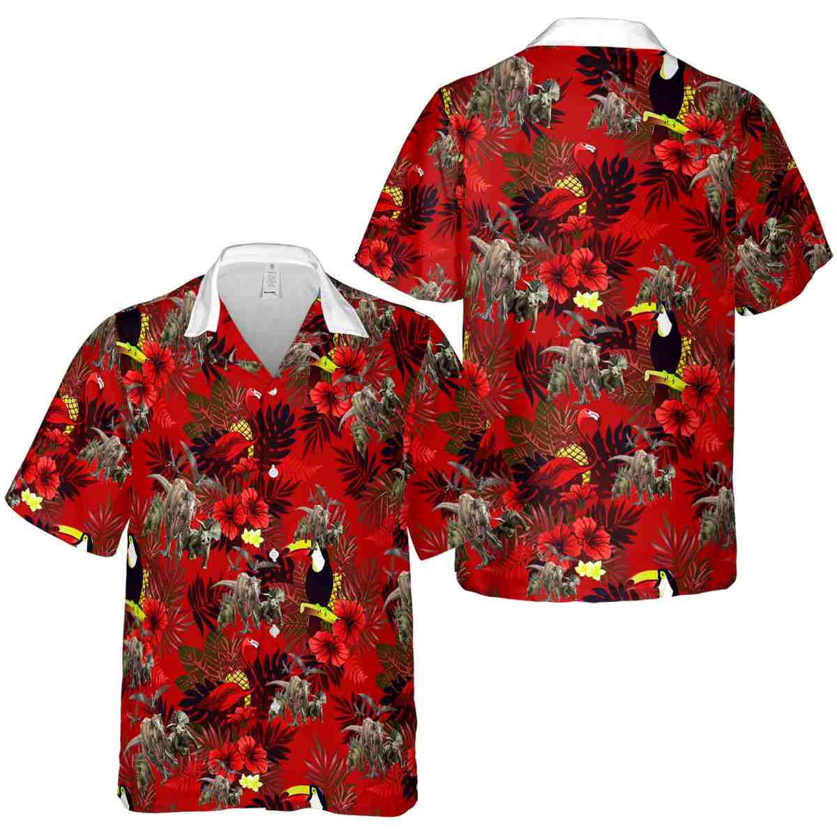 Dinosaur Tropical Bird Hawaiian Shirt Premium grade Dinosaur Tropical Bird Hawaiian Shirt Premium grade