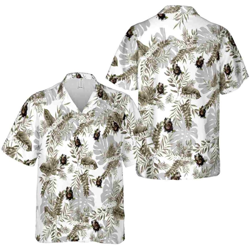 Dinosaur Tropical Fronds Hawaiian Shirt Premium grade