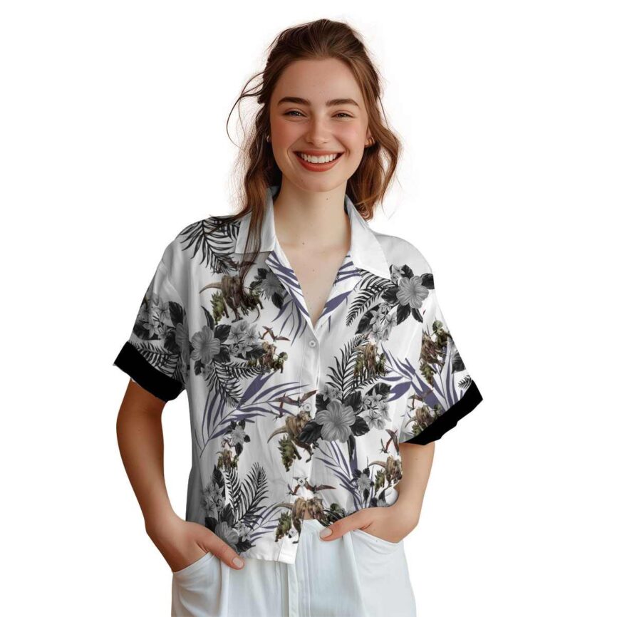 Dinosaur US Flag Floral Hawaiian Shirt Top rated