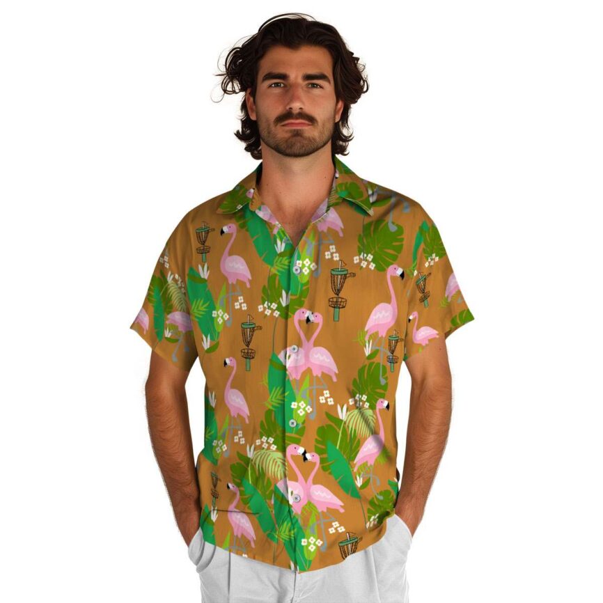 Disc Golf Flamingo Leaf Hawaiian Shirt New Arrival