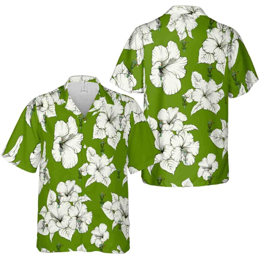 Disc Golf Hibiscus Flower Hawaiian Shirt Premium grade