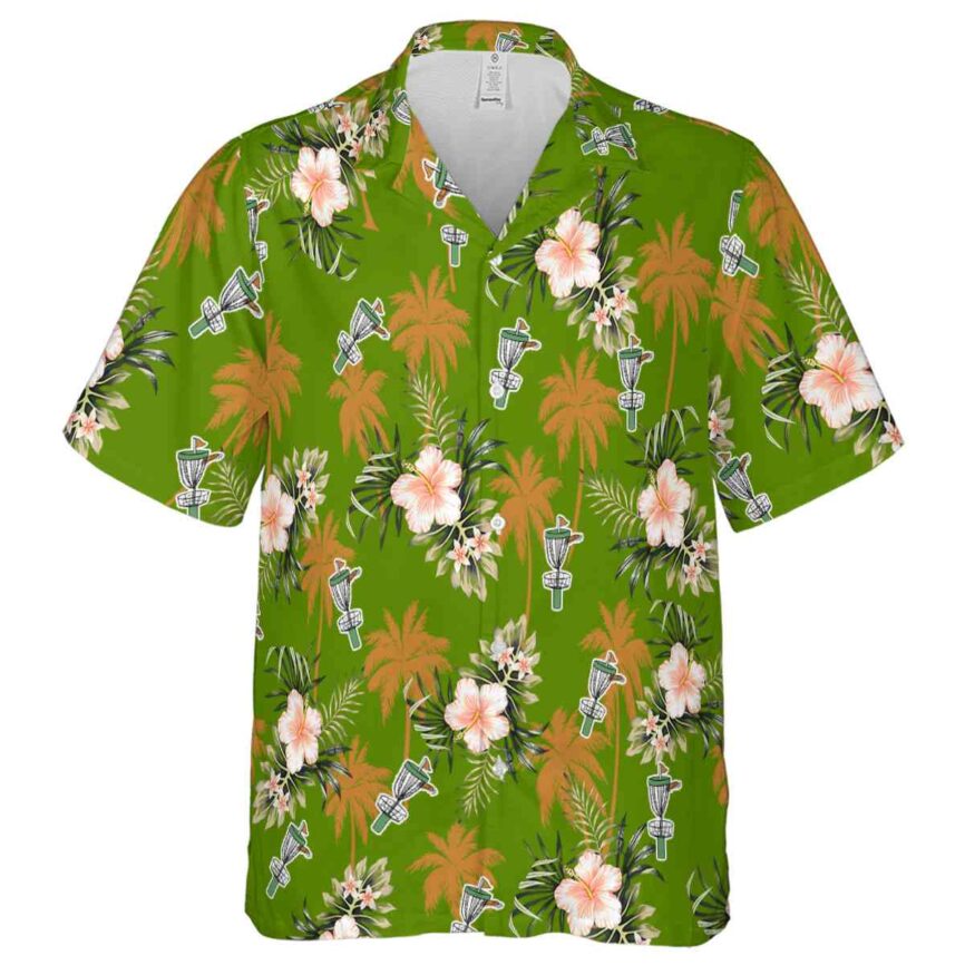 Disc Golf Hibiscus Palm Hawaiian Shirt Fashion forward