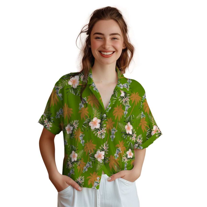 Disc Golf Hibiscus Palm Hawaiian Shirt Top rated