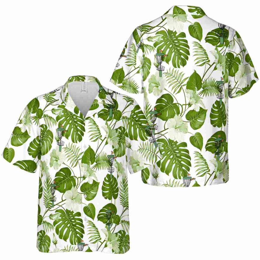 Disc Golf Leaf Pattern Hawaiian Shirt Premium grade