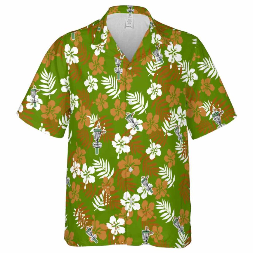 Disc Golf Leafy Hibiscus Hawaiian Shirt Fashion forward