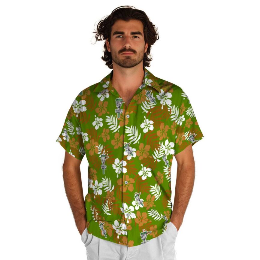 Disc Golf Leafy Hibiscus Hawaiian Shirt New Arrival