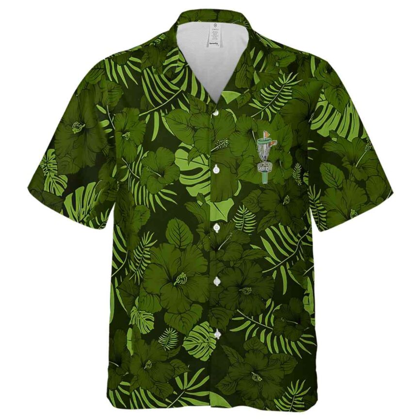 Disc Golf Monochrome Floral Hawaiian Shirt Fashion forward