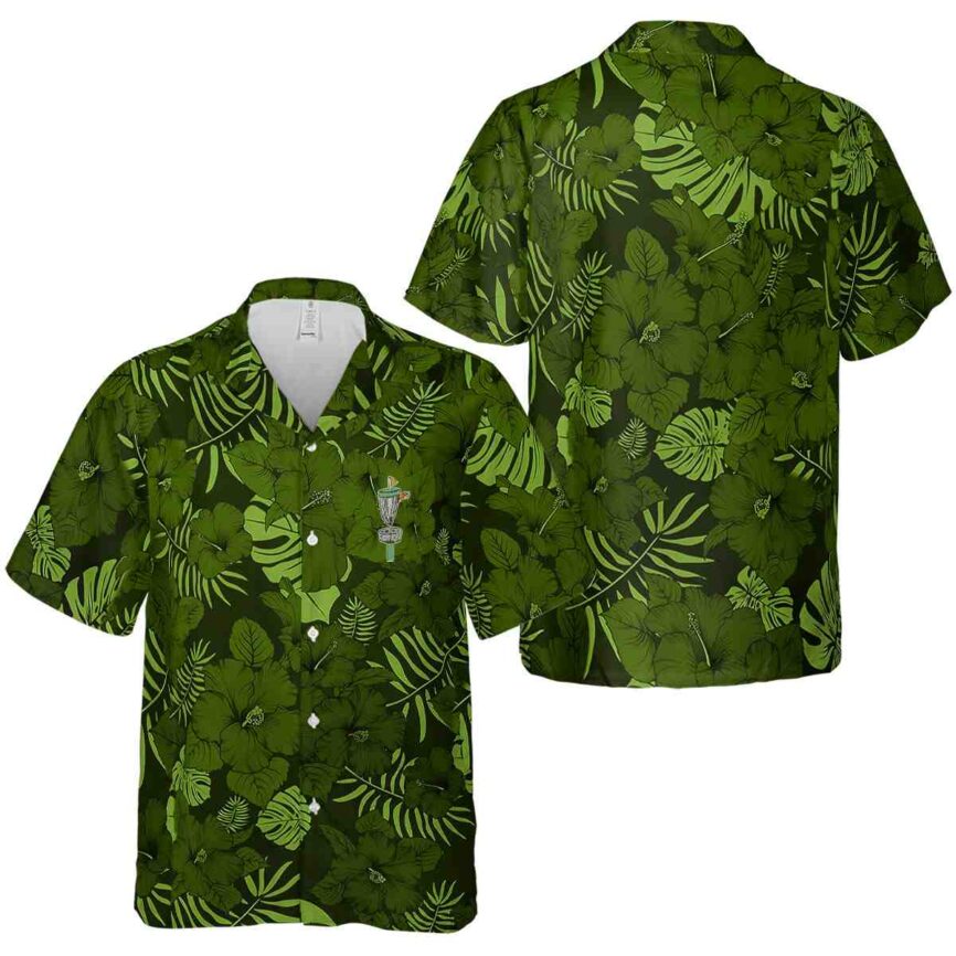Disc Golf Monochrome Floral Hawaiian Shirt Premium grade