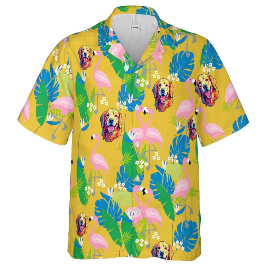 Dog Flamingo Leaf Hawaiian Shirt Fashion forward