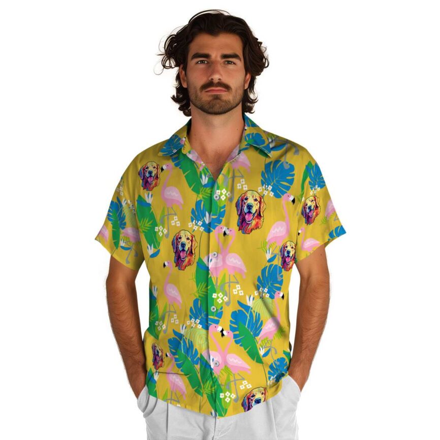 Dog Flamingo Leaf Hawaiian Shirt New Arrival