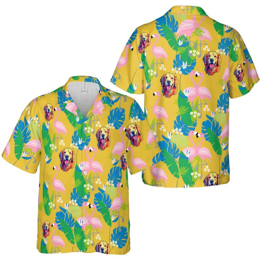 Dog Flamingo Leaf Hawaiian Shirt Premium grade