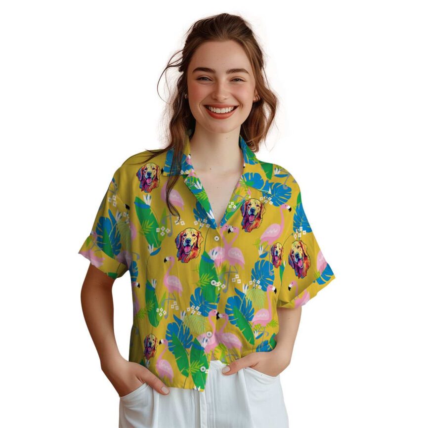 Dog Flamingo Leaf Hawaiian Shirt Top rated