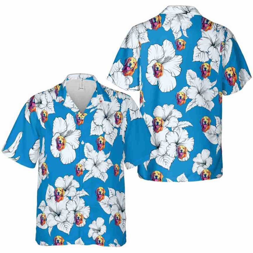 Dog Hibiscus Flower Hawaiian Shirt Premium grade