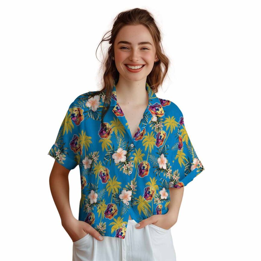 Dog Hibiscus Palm Hawaiian Shirt Top rated