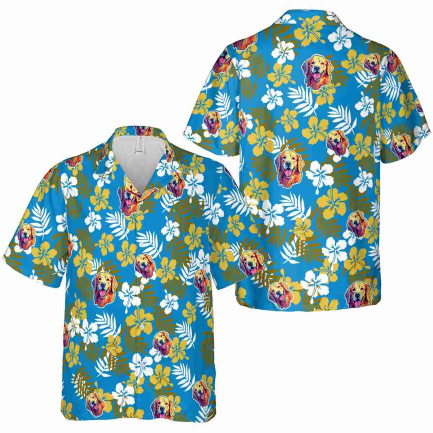 Dog Leafy Hibiscus Hawaiian Shirt Premium grade