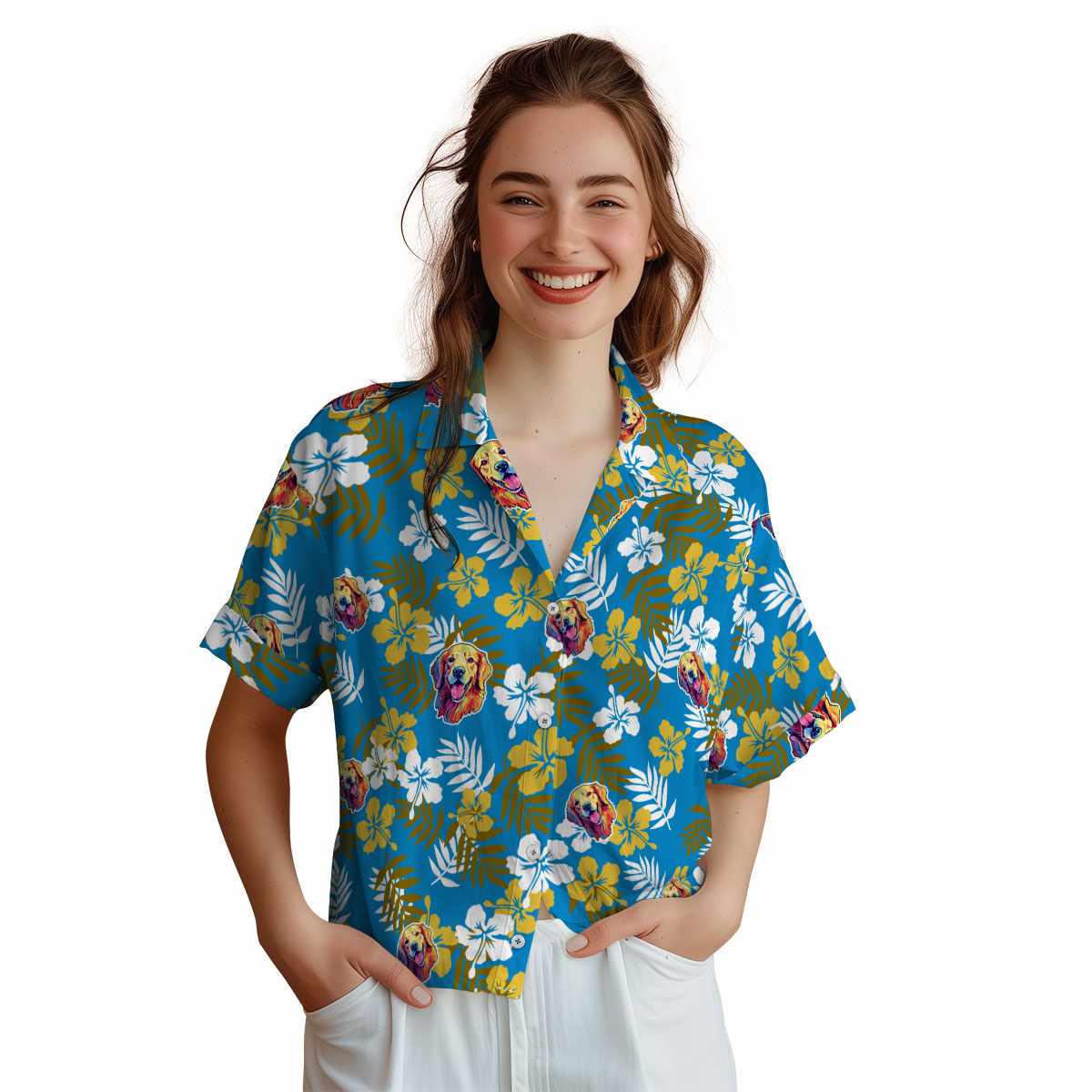 Dog Leafy Hibiscus Hawaiian Shirt Top rated Dog Leafy Hibiscus Hawaiian Shirt Top rated