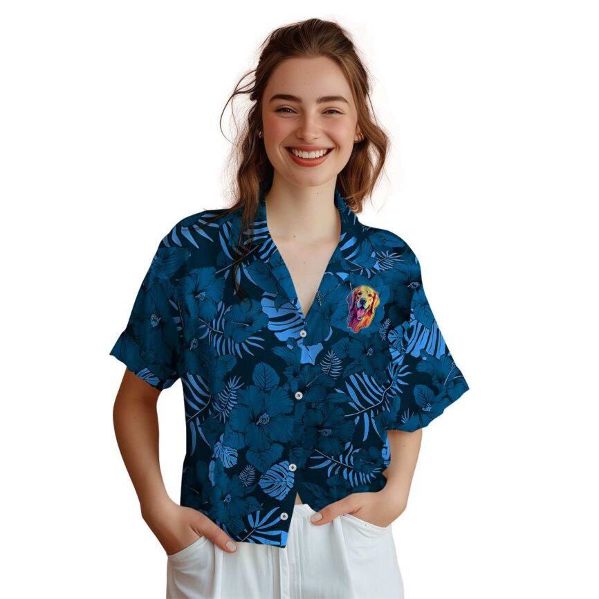 Dog Monochrome Floral Hawaiian Shirt Top rated