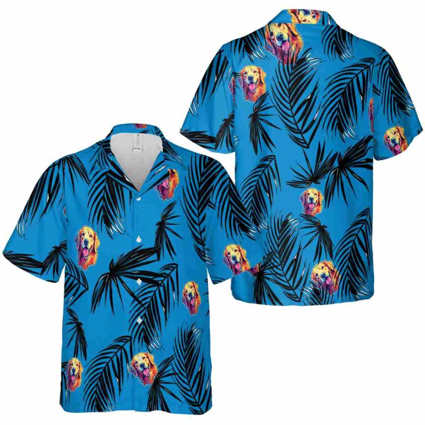 Dog Monochrome Palm Hawaiian Shirt Premium grade