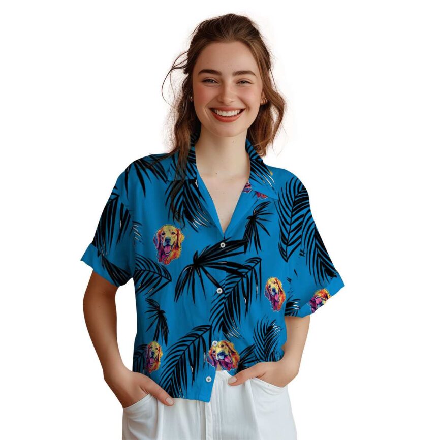 Dog Monochrome Palm Hawaiian Shirt Top rated
