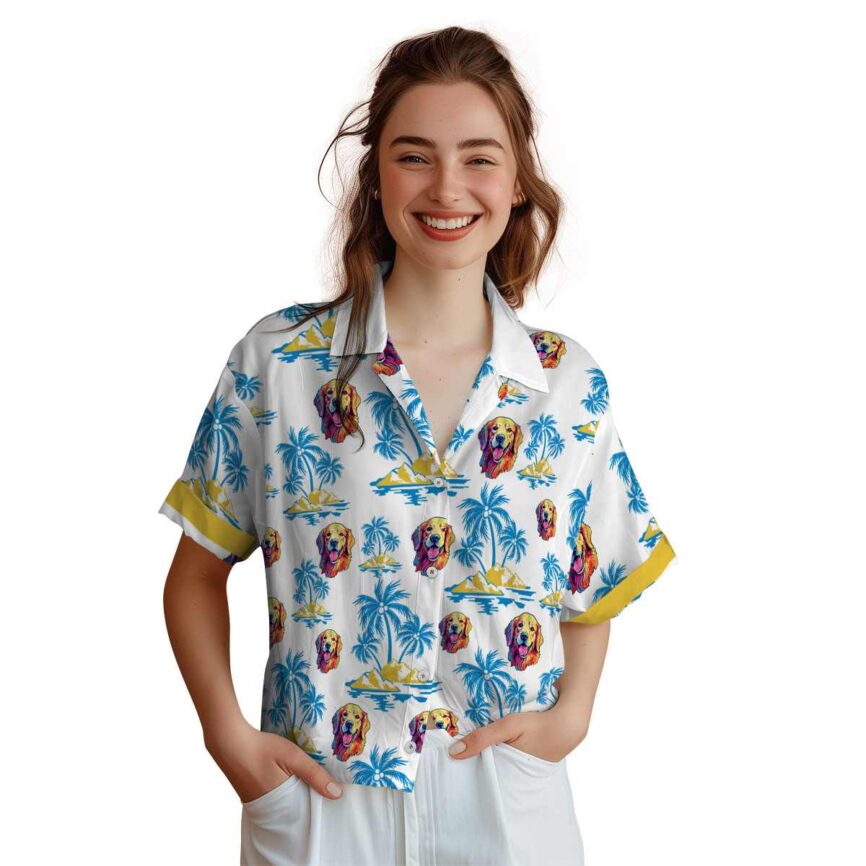 Dog Palm Island Graphic Hawaiian Shirt Top rated