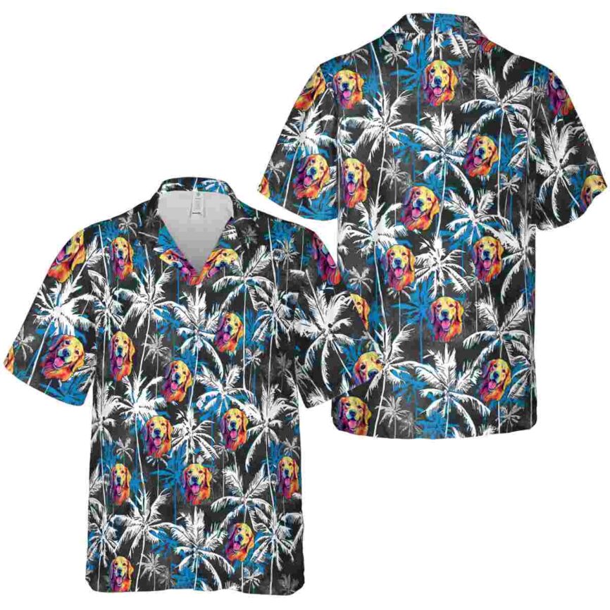 Dog Palm Themed Hawaiian Shirt Premium grade