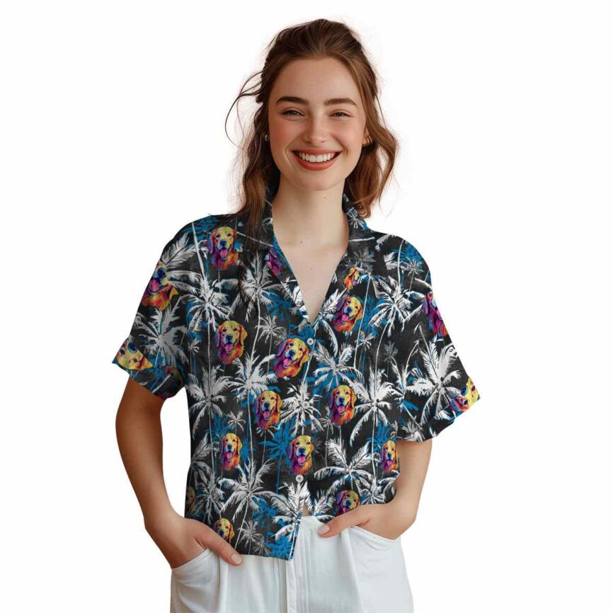 Dog Palm Themed Hawaiian Shirt Top rated