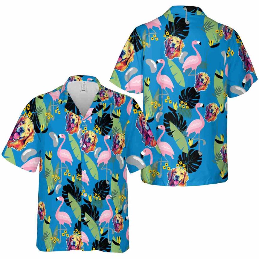 Dog Pink Flamingo Hawaiian Shirt Premium grade