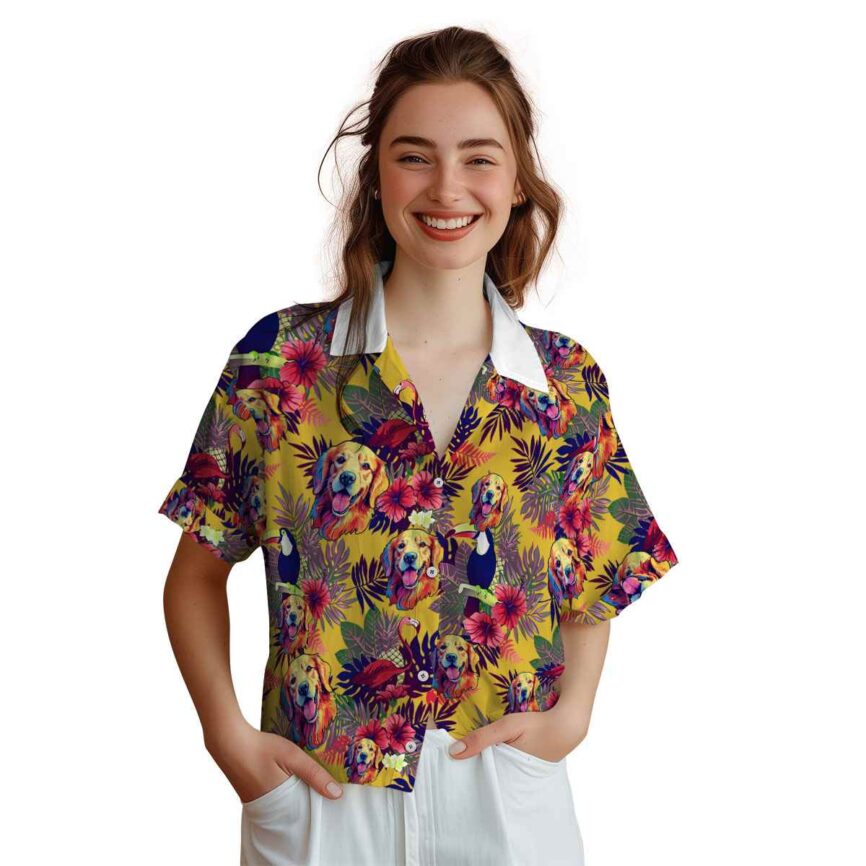 Dog Tropical Bird Hawaiian Shirt Top rated