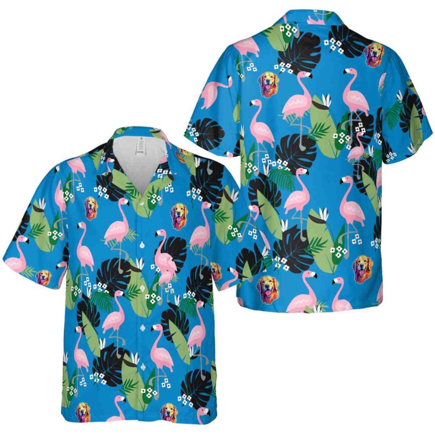 Dog Tropical Flamingo Hawaiian Shirt Premium grade