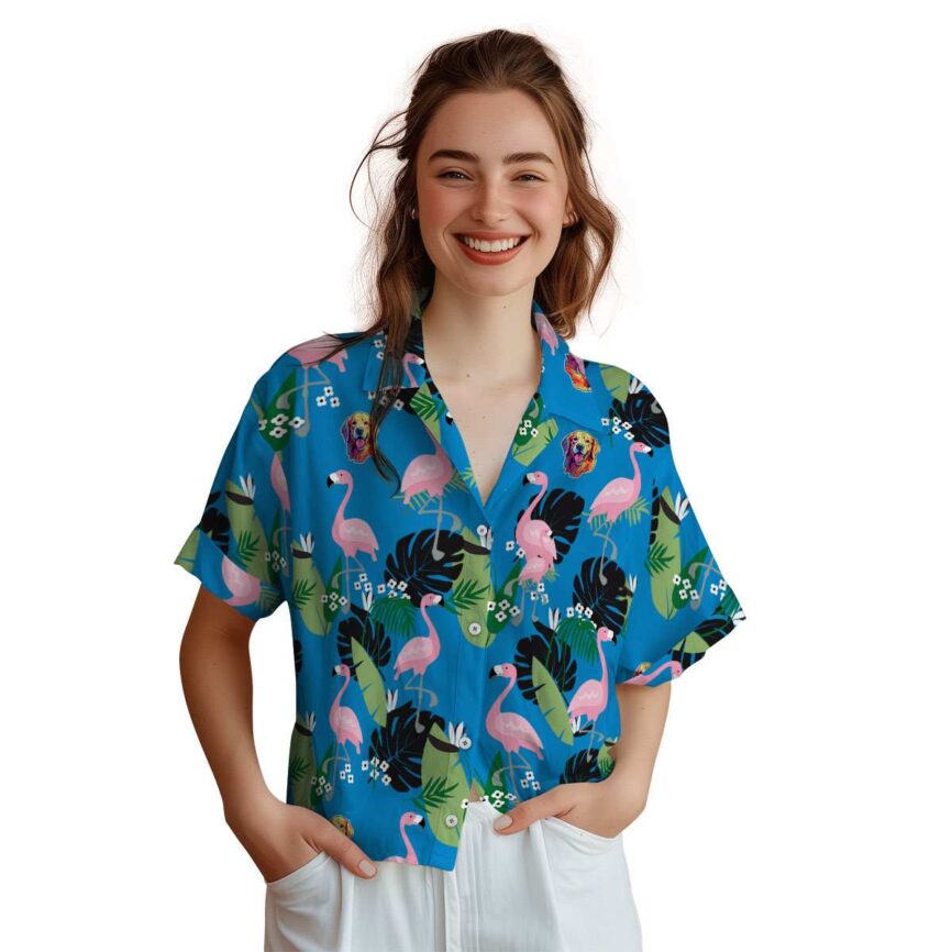 Dog Tropical Flamingo Hawaiian Shirt Top rated