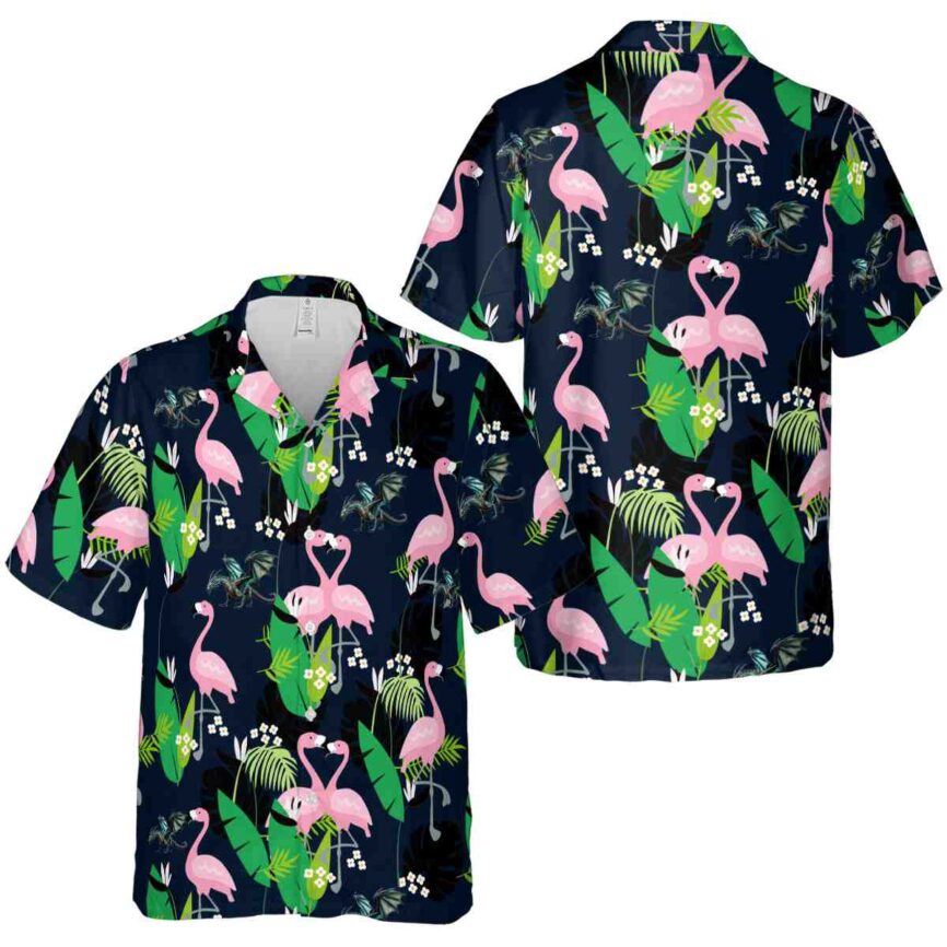 Dragon Flamingo Leaf Hawaiian Shirt Premium grade